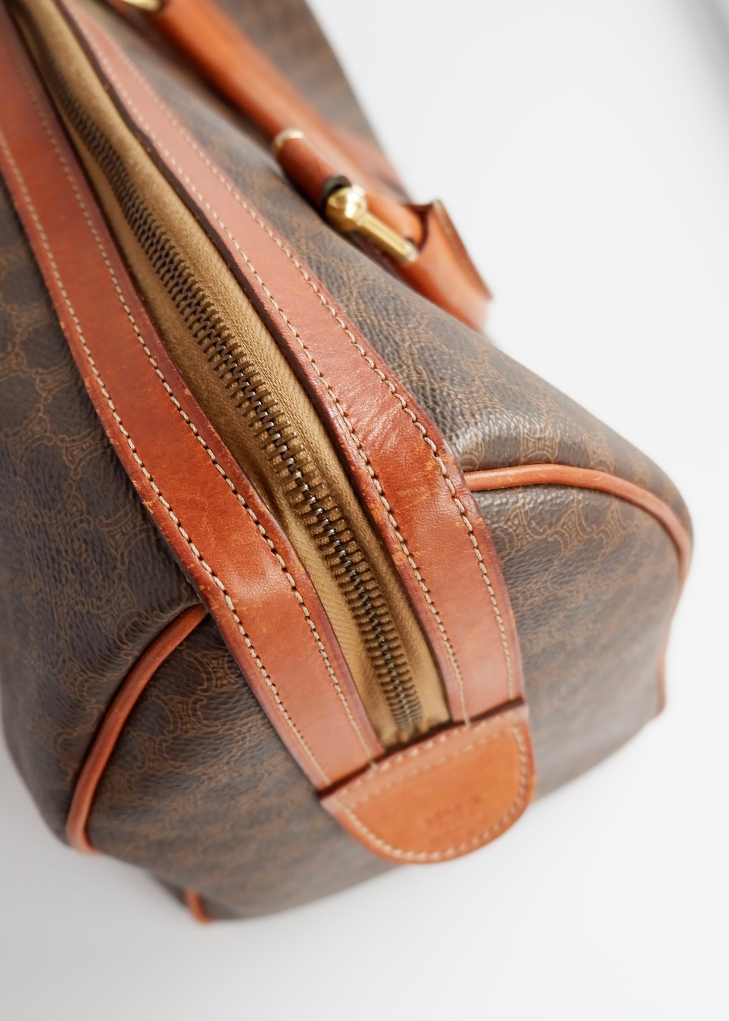 Authentic Preowned Vintage Celine Brown Macadam Boston Bag