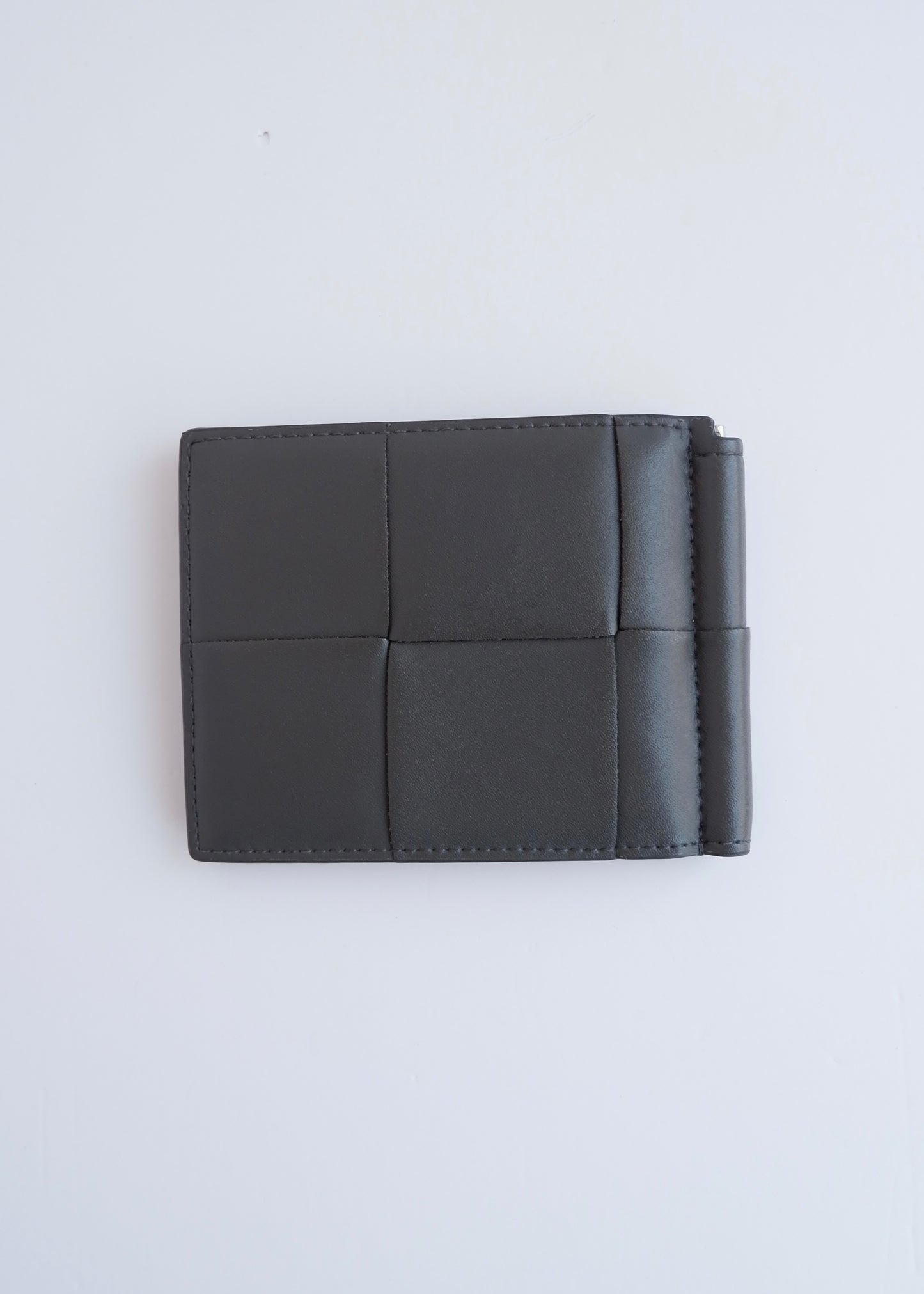 Authentic Preowned Bottega Veneta Grey Leather Cassette Bi-Fold Wallet