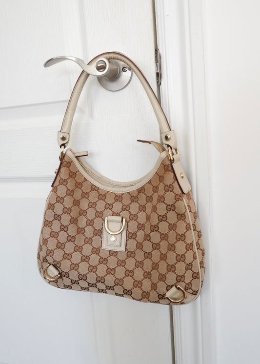 Authentic Preowned Gucci White GG Canvas Shoulder Bag