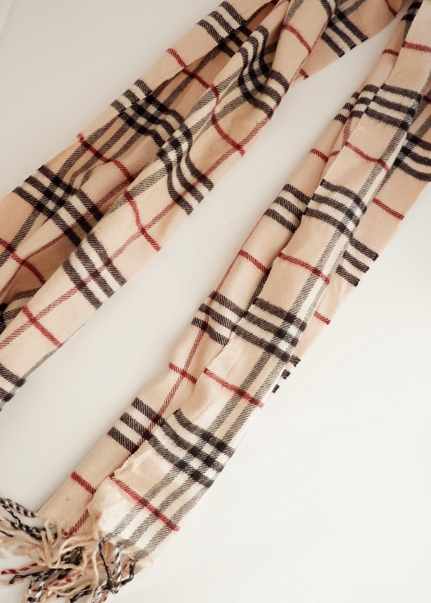 Authentic Preowned Burberry Check Beige Wool Scarf