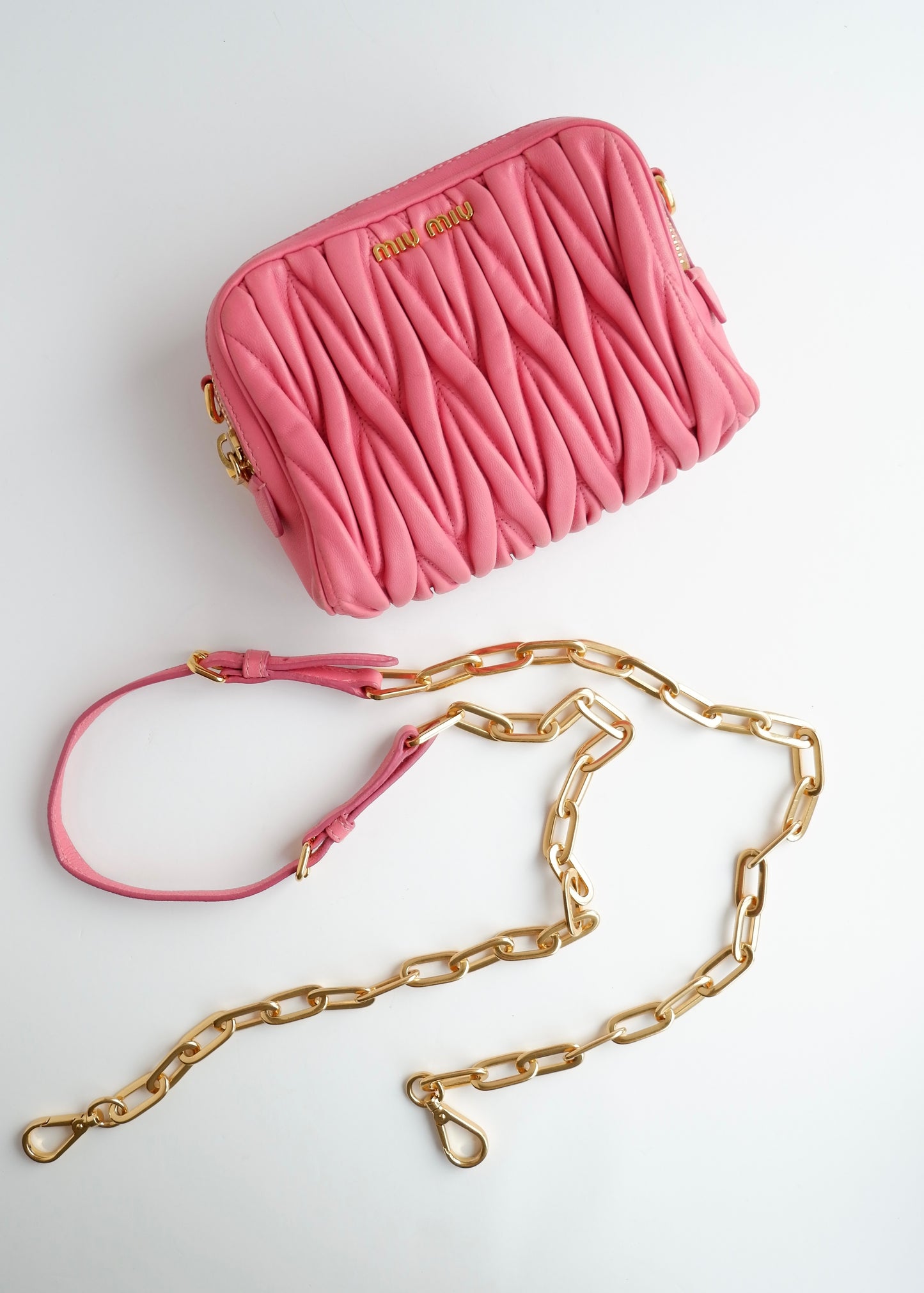 Authentic Preowned Miu Miu Pink Leather Crossbody