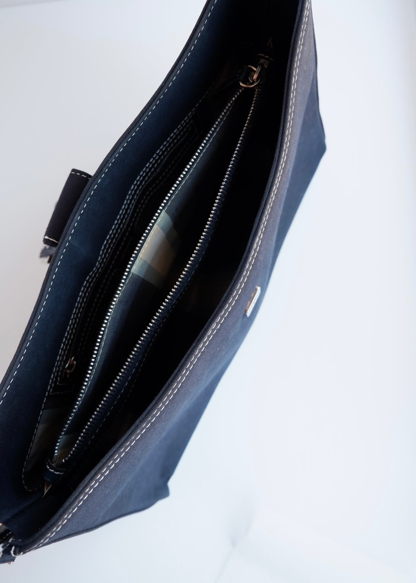 Authentic Preowned Fendi Navy Denim/Canvas Large Shoulder Bag