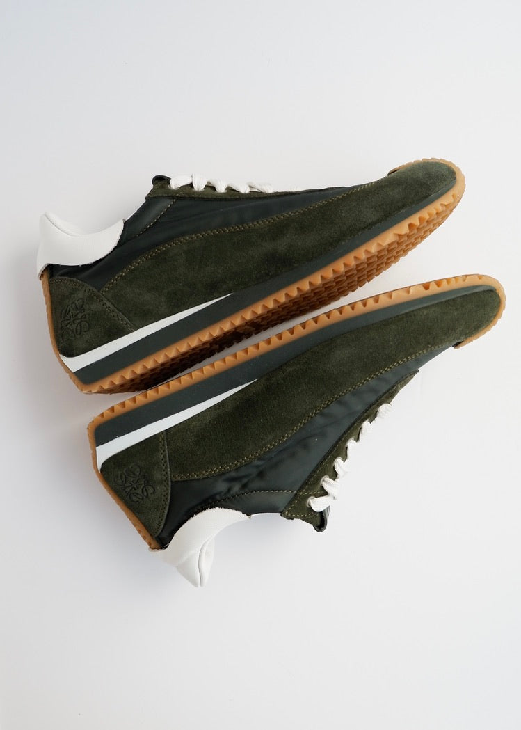 Authentic Preowned Loewe Forest Green Suede Sneakers - 39