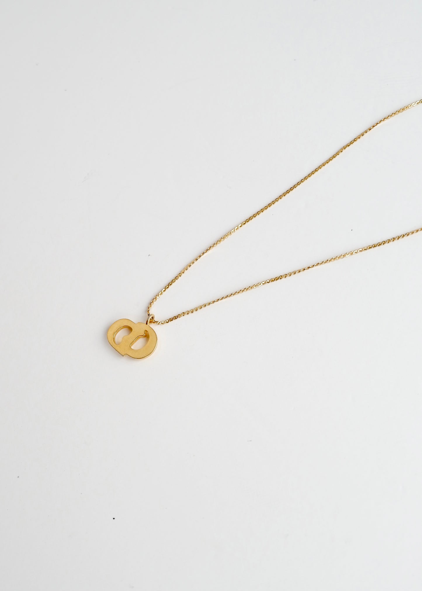 Authentic Preowned Vintage Dior Goldtone CD Logo Necklace