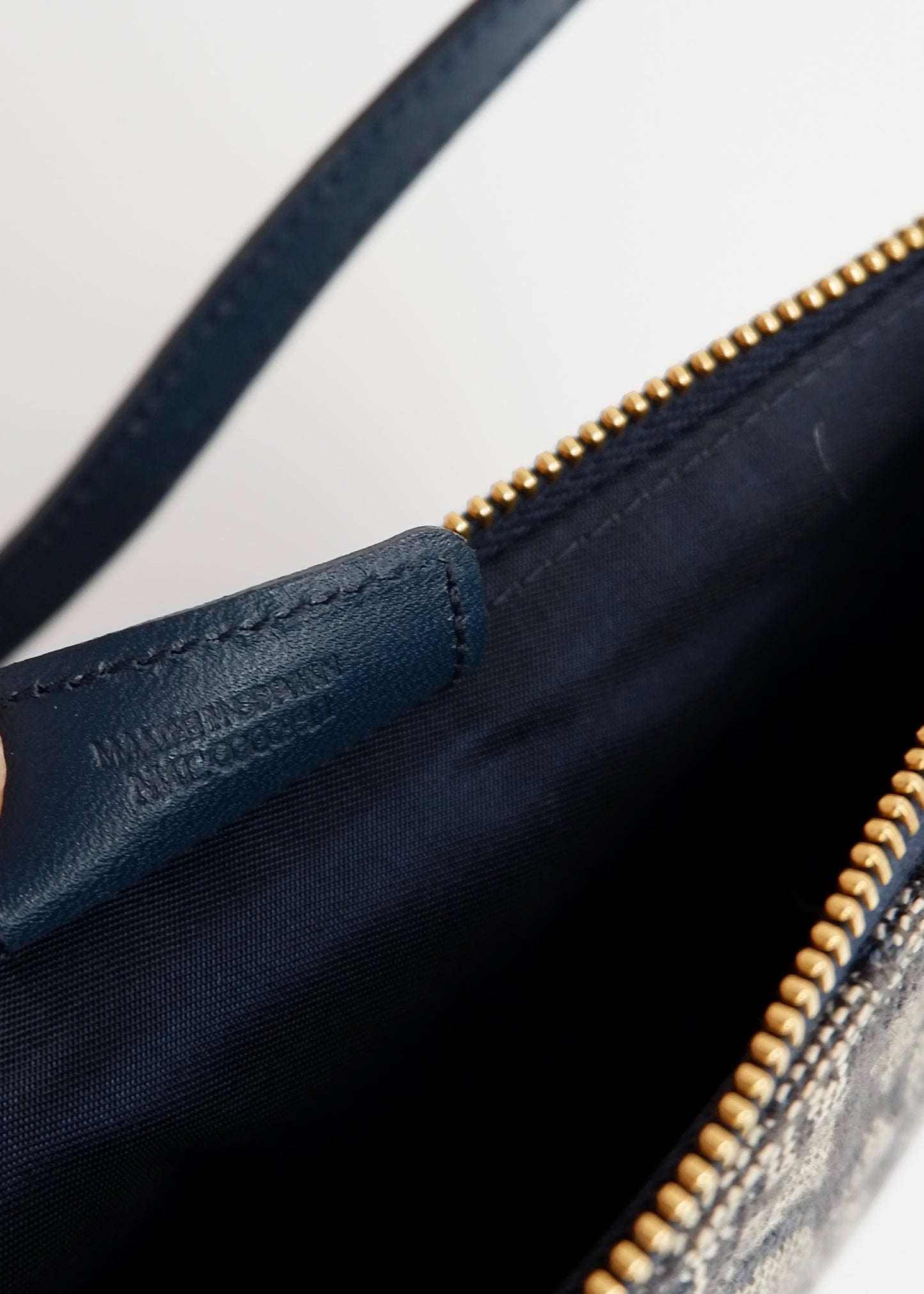 Authentic Preowned Vintage Dior Navy Oblique Canvas Saddle Bag