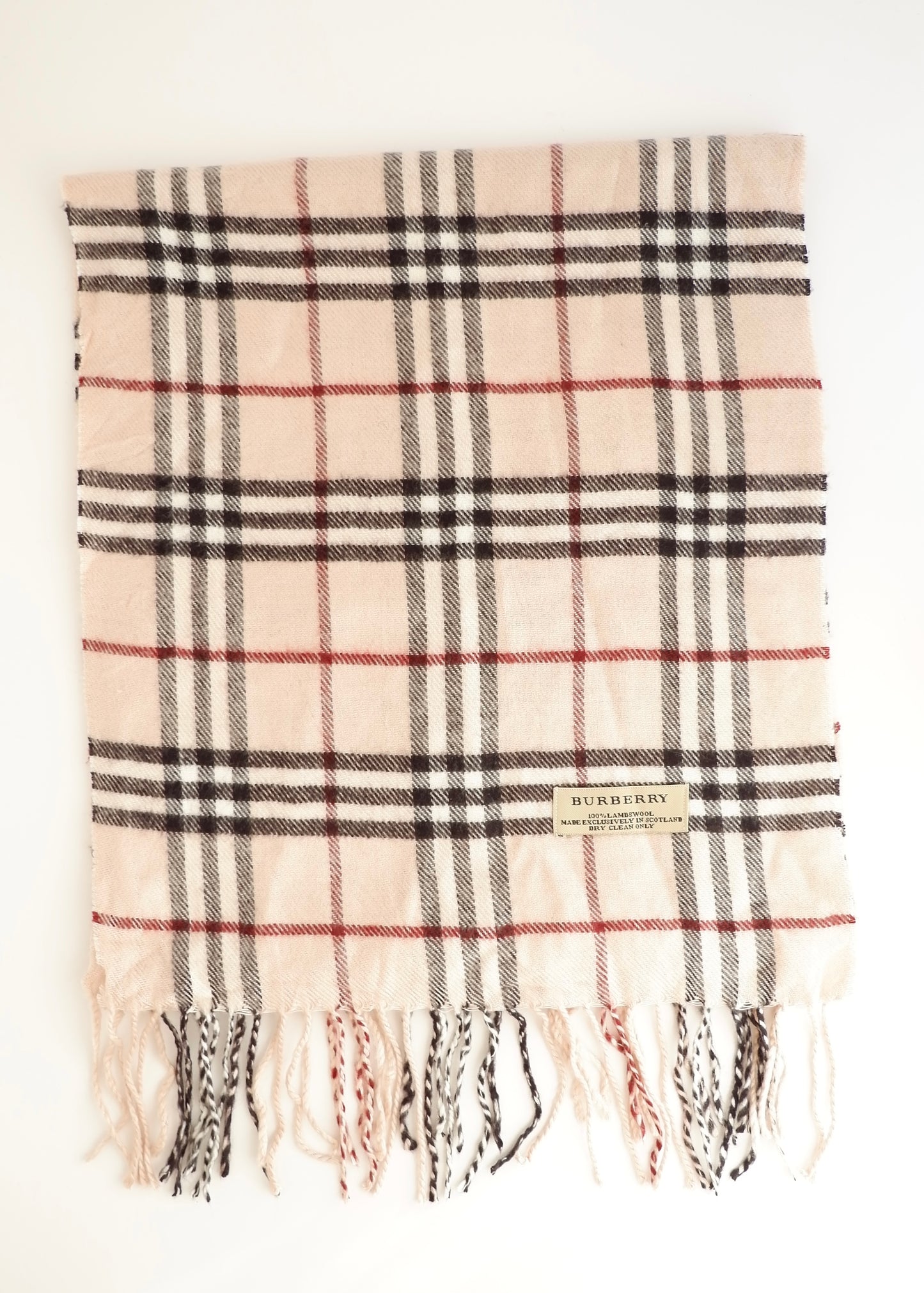 Authentic Preowned Burberry Check Beige Wool Scarf