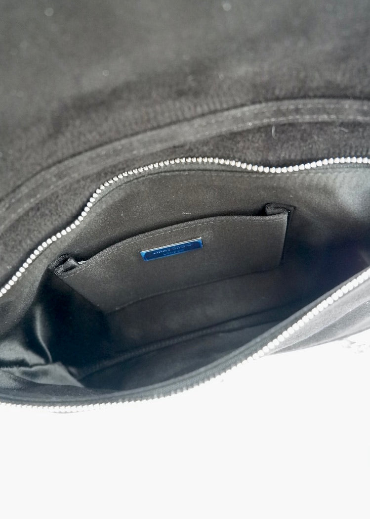 Authentic Preowned Jimmy Choo Black Suede/Crystal Embellished Evening Bag