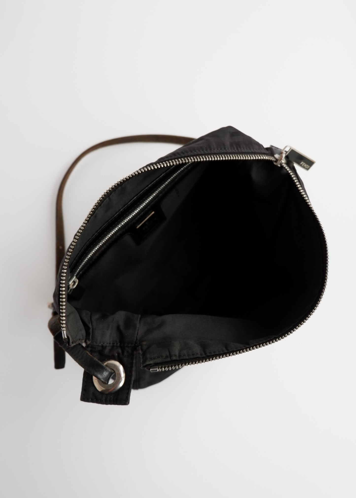 Authentic Preowned Fendi Black Zucca Canvas Shoulder Bag
