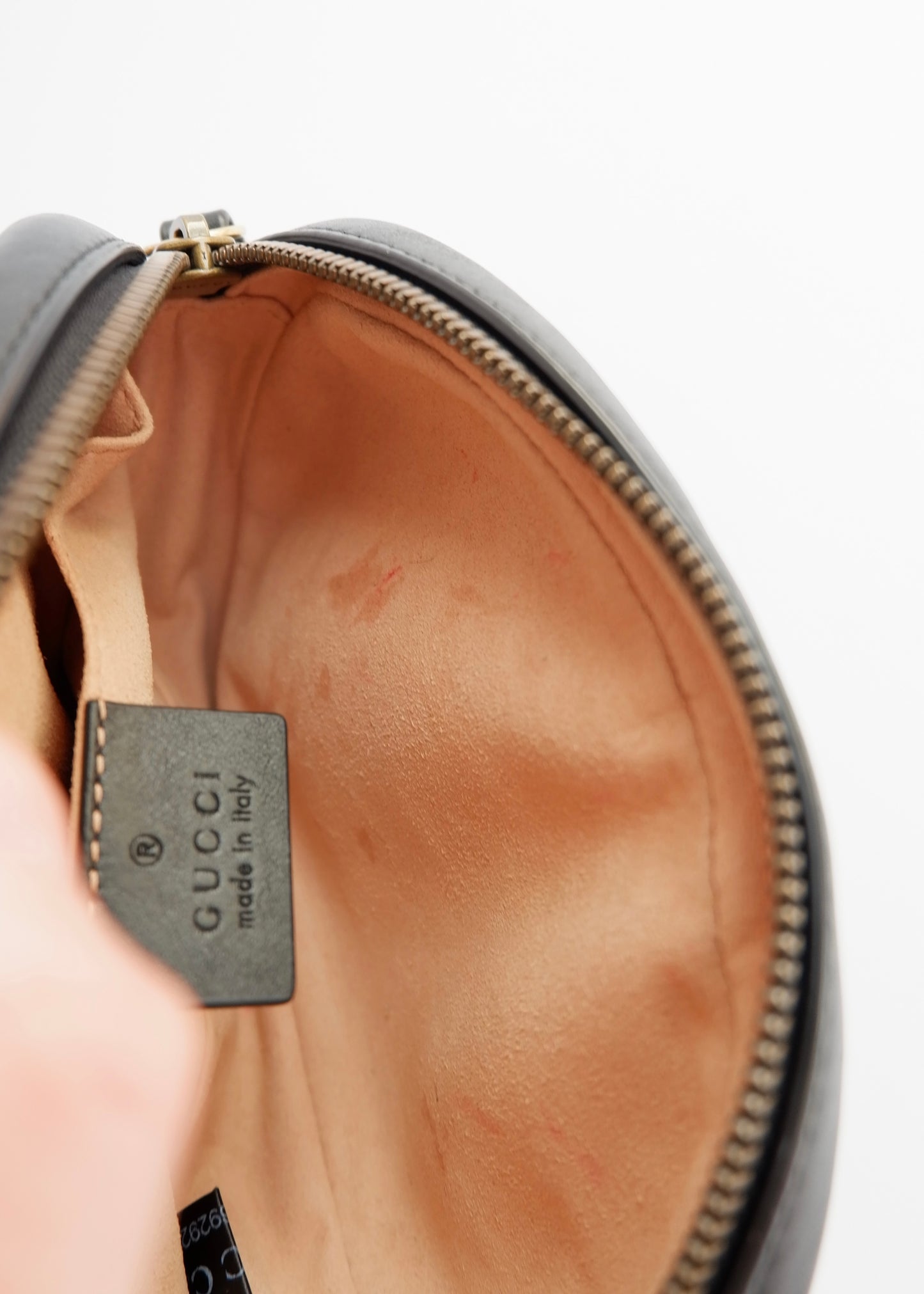 Authentic Preowned Gucci Black Leather Marmont Belt Bag