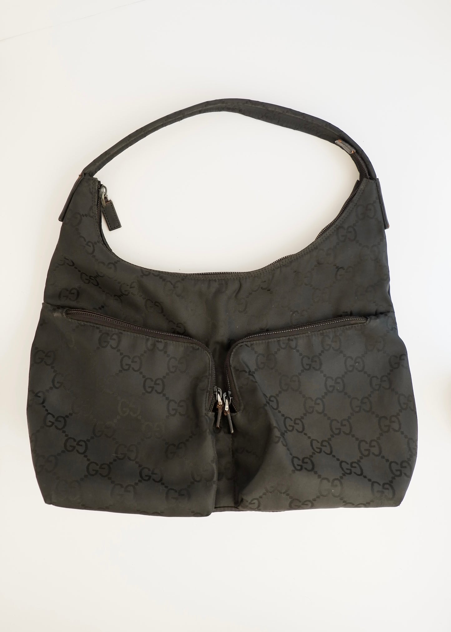 Authentic Preowned Gucci Black GG Canvas Shoulder Bag