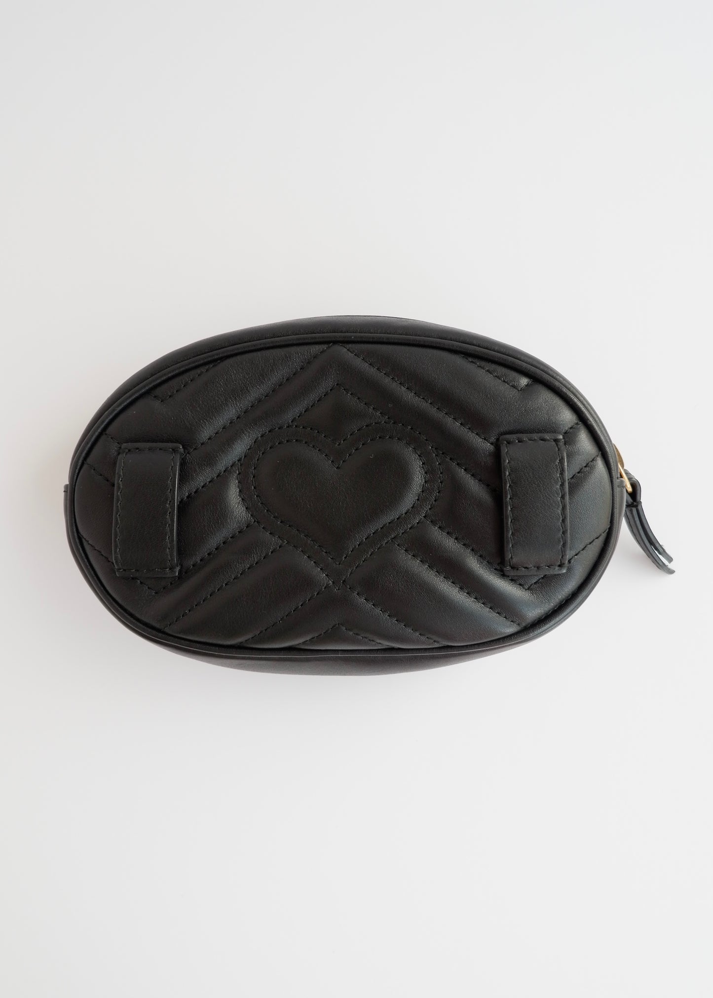 Authentic Preowned Gucci Black Leather Marmont Belt Bag