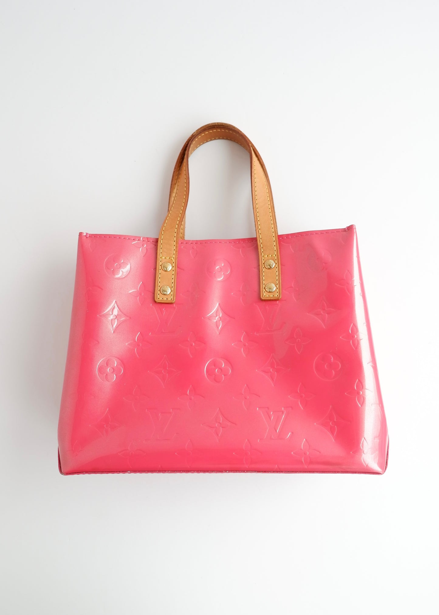 Authentic Preowned Louis Vuitton Monogram Framboise Vernis Reade Handbag