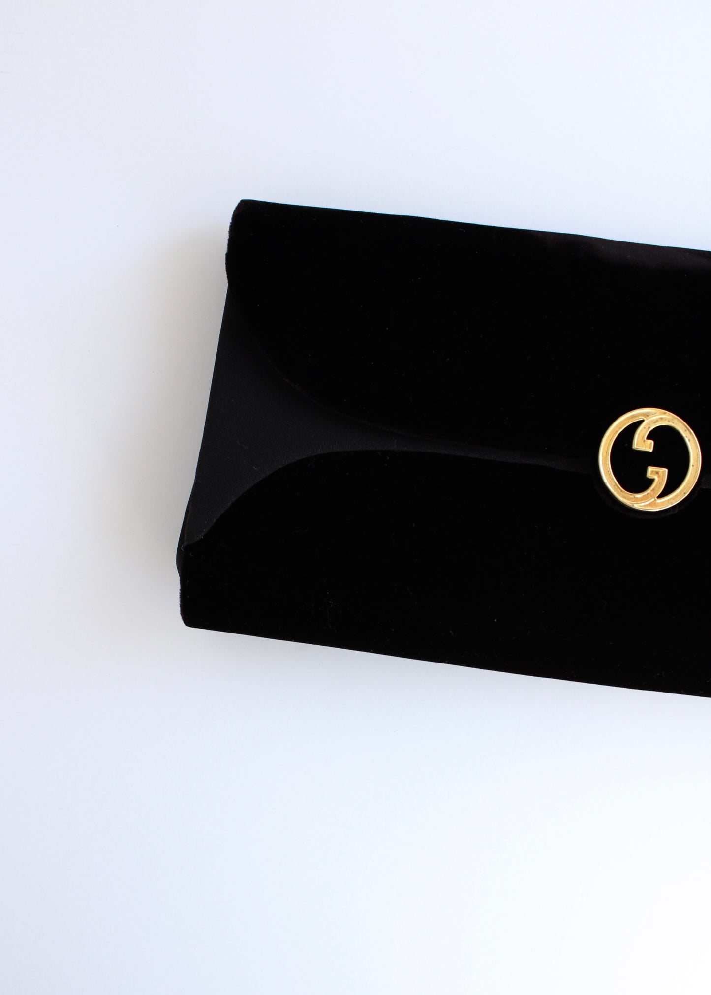 Authentic Preowned Vintage Gucci Black Velvet Clutch
