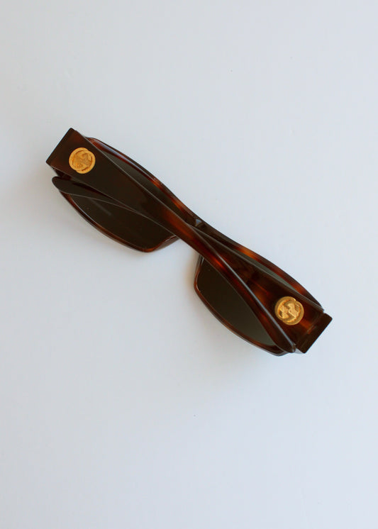 Authentic Preowned Vintage Gucci Brown Square Frame Sunglasses
