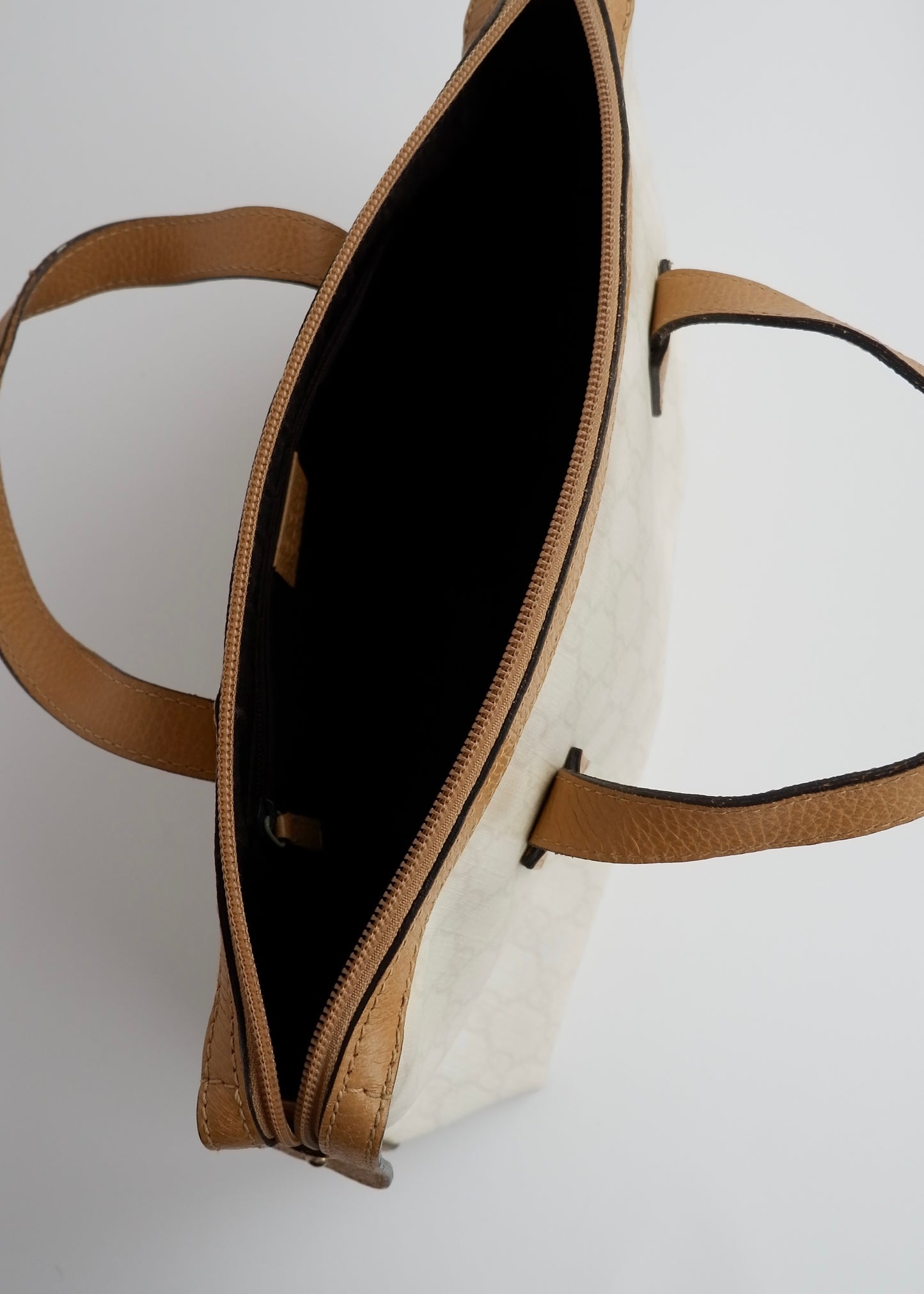 Authentci Preowned Gucci White GG Canvas East West Handbag