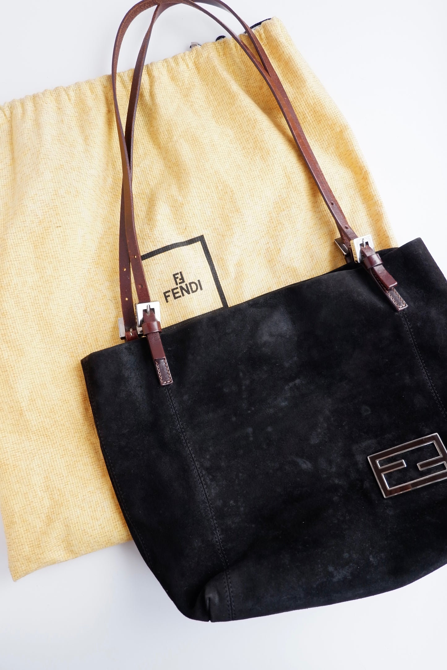 Authentic Preowned Fendi Black Suede Shoulder Bag