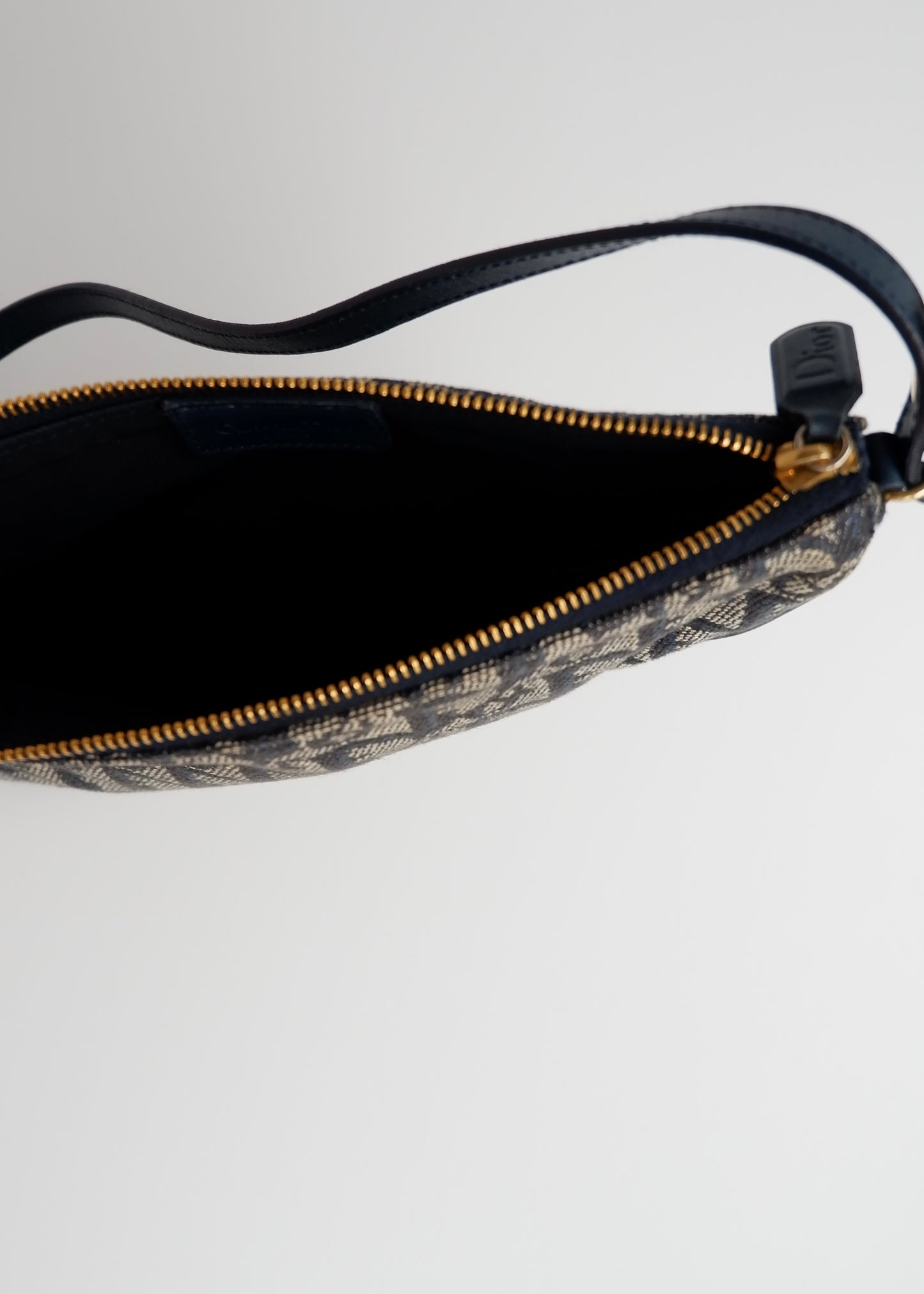 Authentic Preowned Vintage Dior Navy Oblique Canvas Saddle Bag