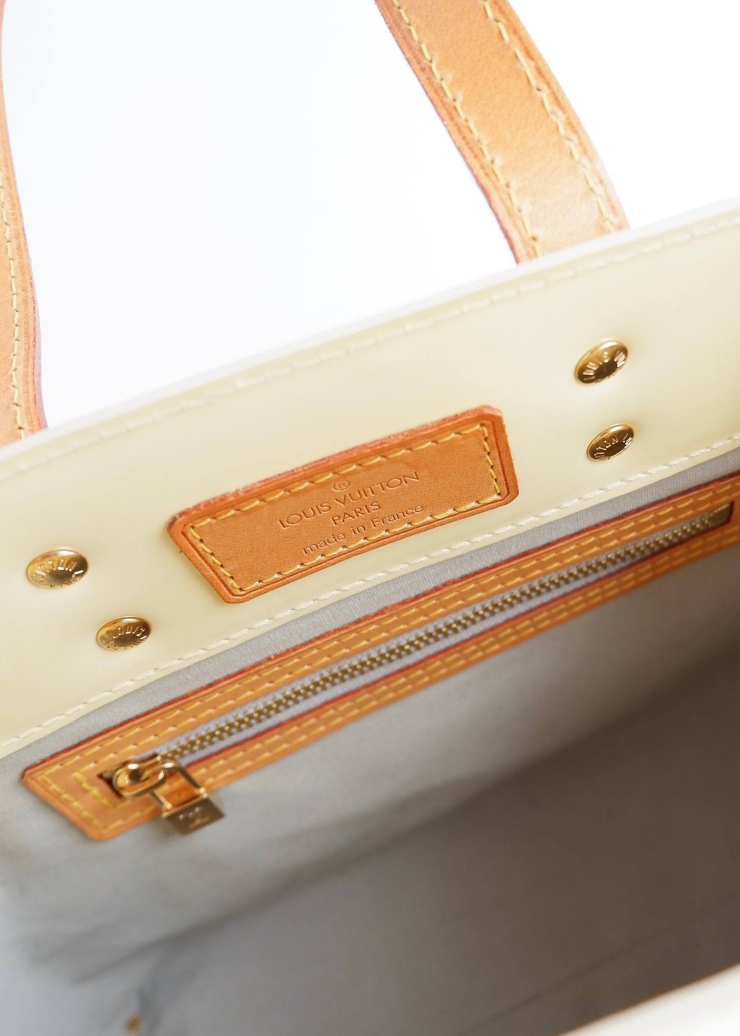 Authentic Preowned Louis Vuitton Off White Monogram Vernis Reade Handbag
