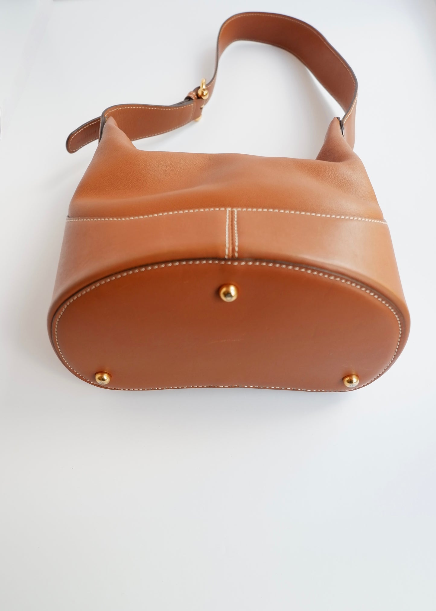 Authentic Preowned Vintage Loewe Chestnut Brown Leather Shoulder Bag