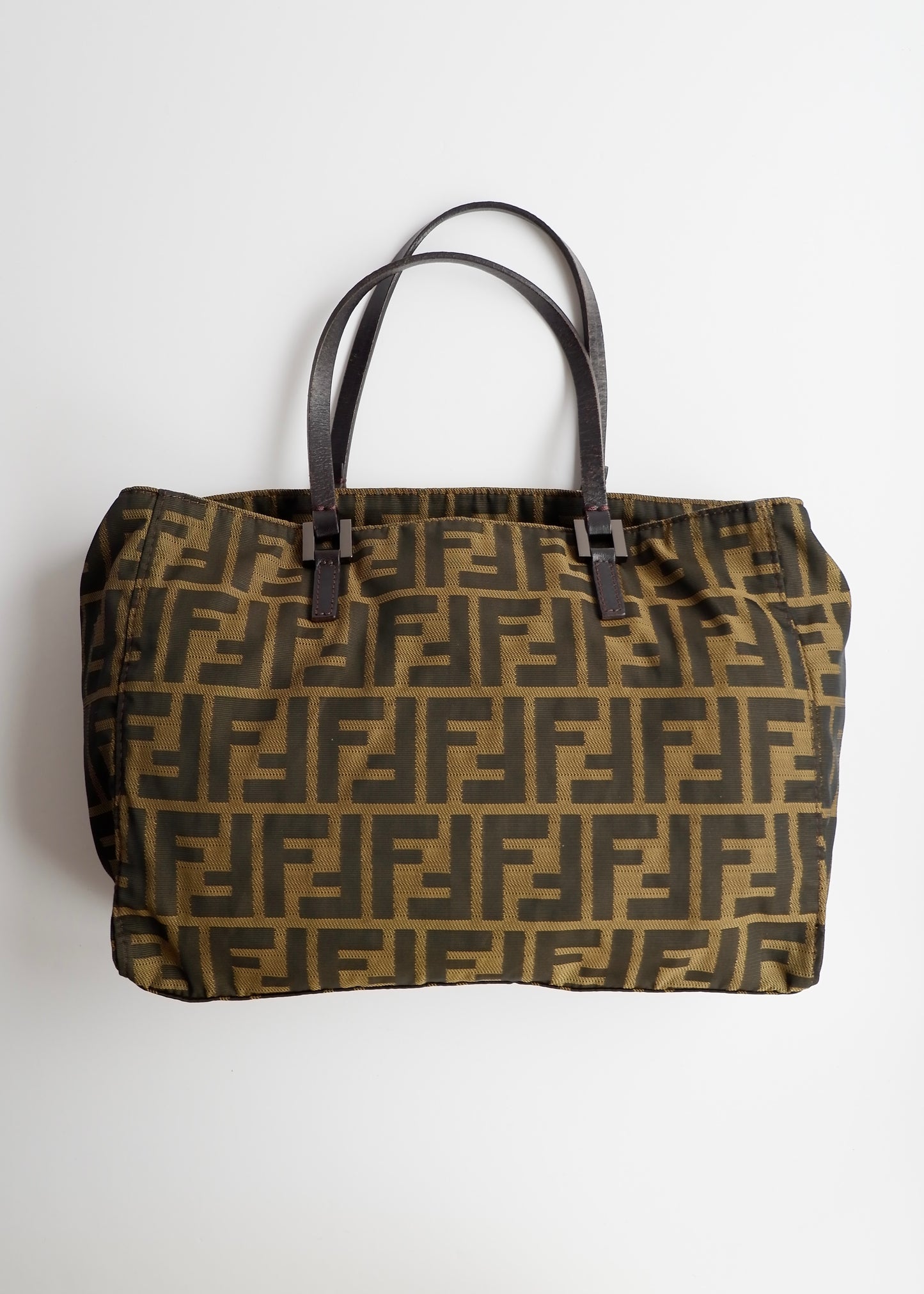 Authentic Preowned Vintage Fendi Brown Zucca Canvas Handbag