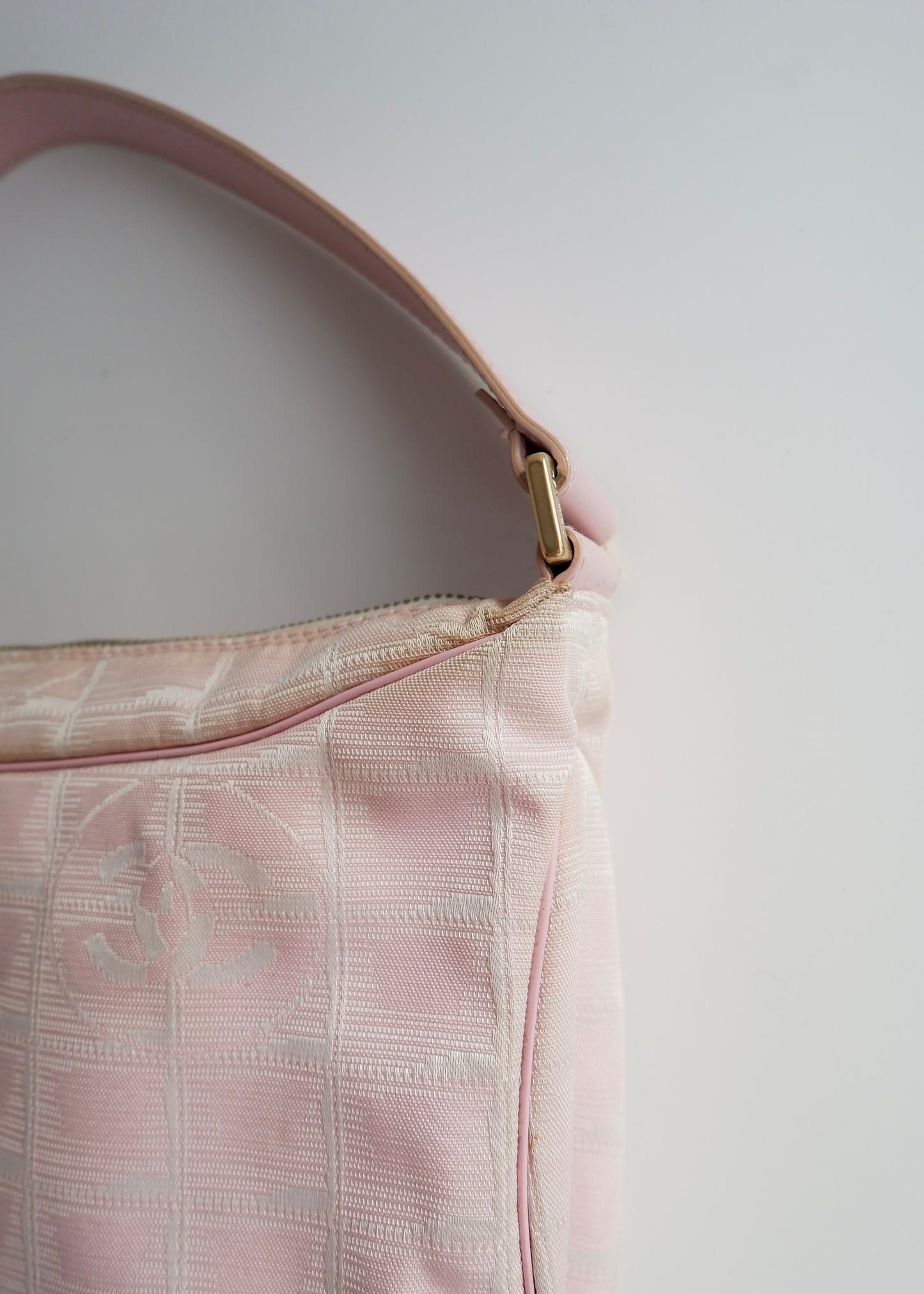 Authentic Preowned Chanel Pink Travel Line Shoulder Bag