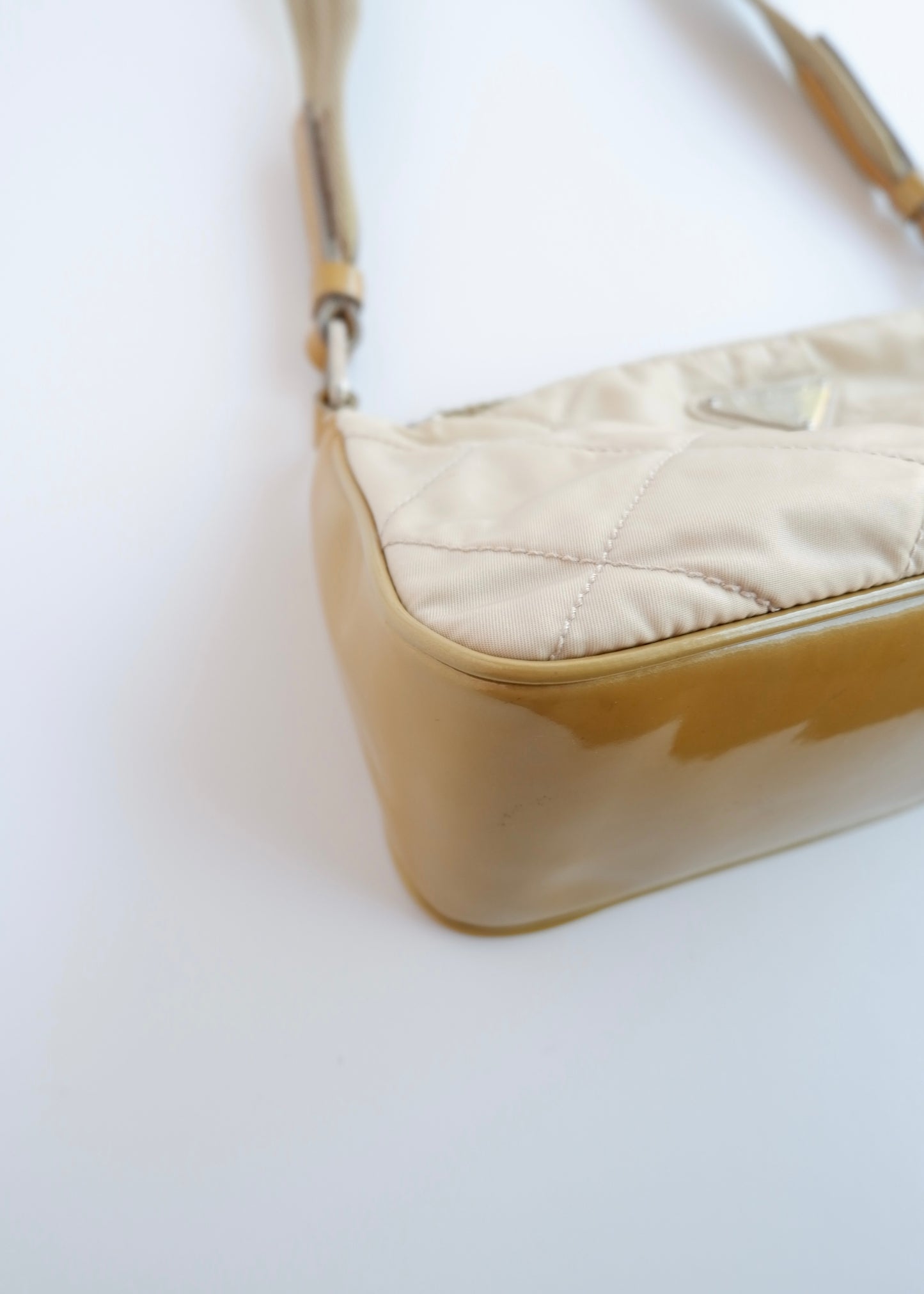 Authentic Preowned Prada Beige Quilted Nylon Crossbody Bag