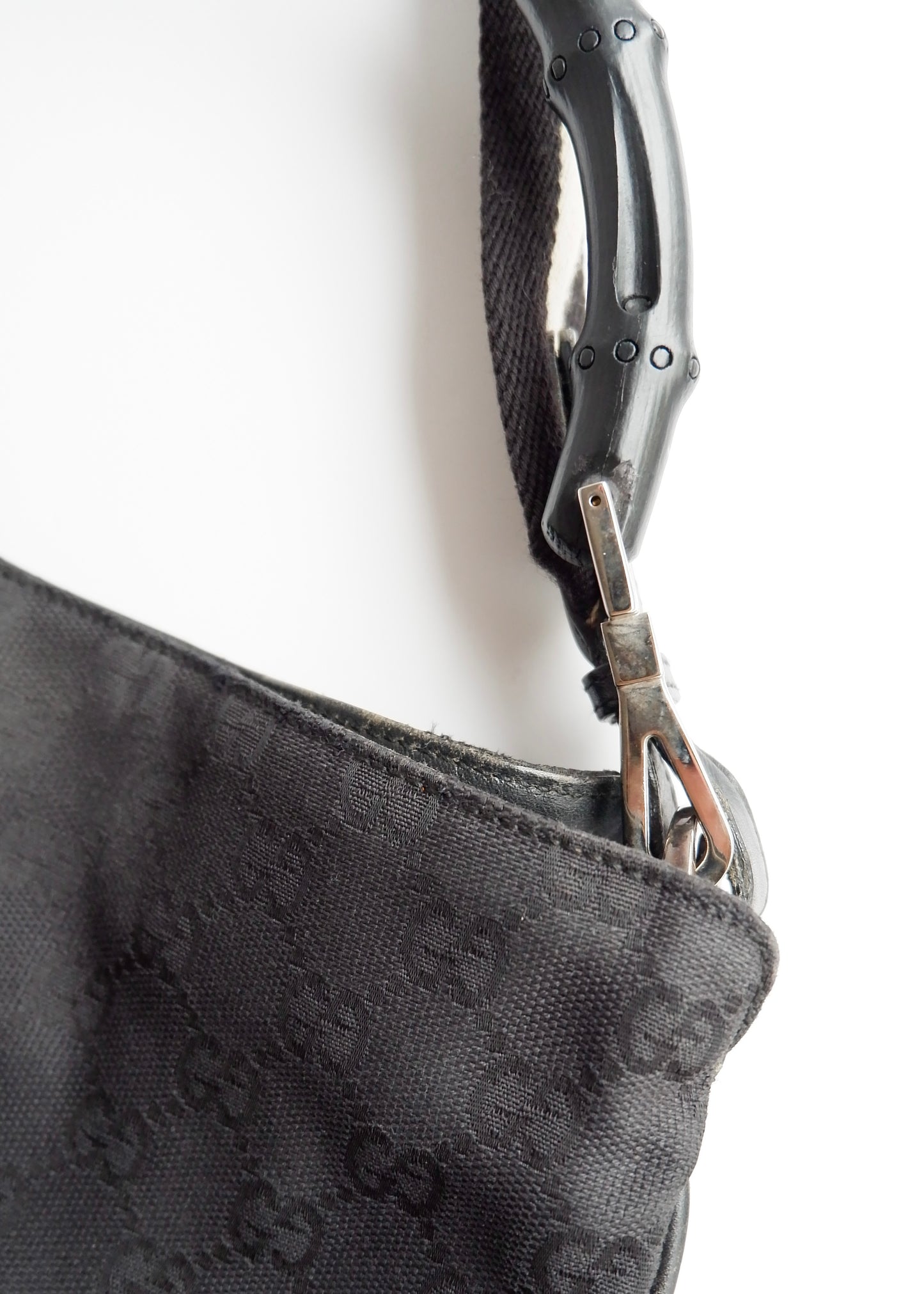 Authentic Preowned Gucci Black GG Canvas Two Strap Shoulder Bag