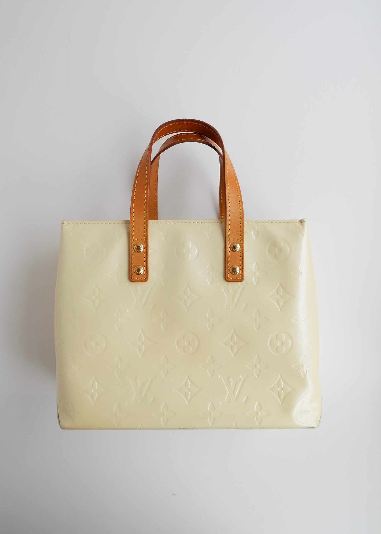Authentic Preowned Louis Vuitton Off White Monogram Vernis Reade Handbag