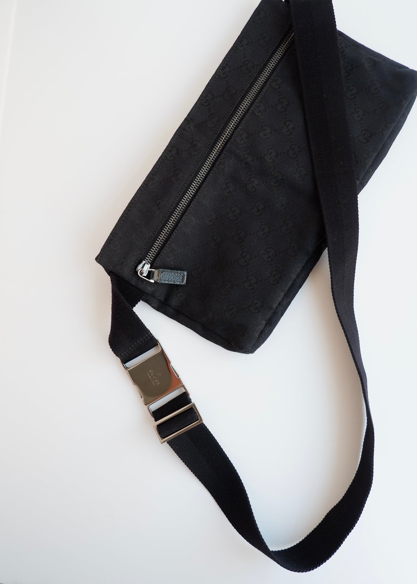 Authentic Preowned Gucci Black GG Canvas Belt Bag