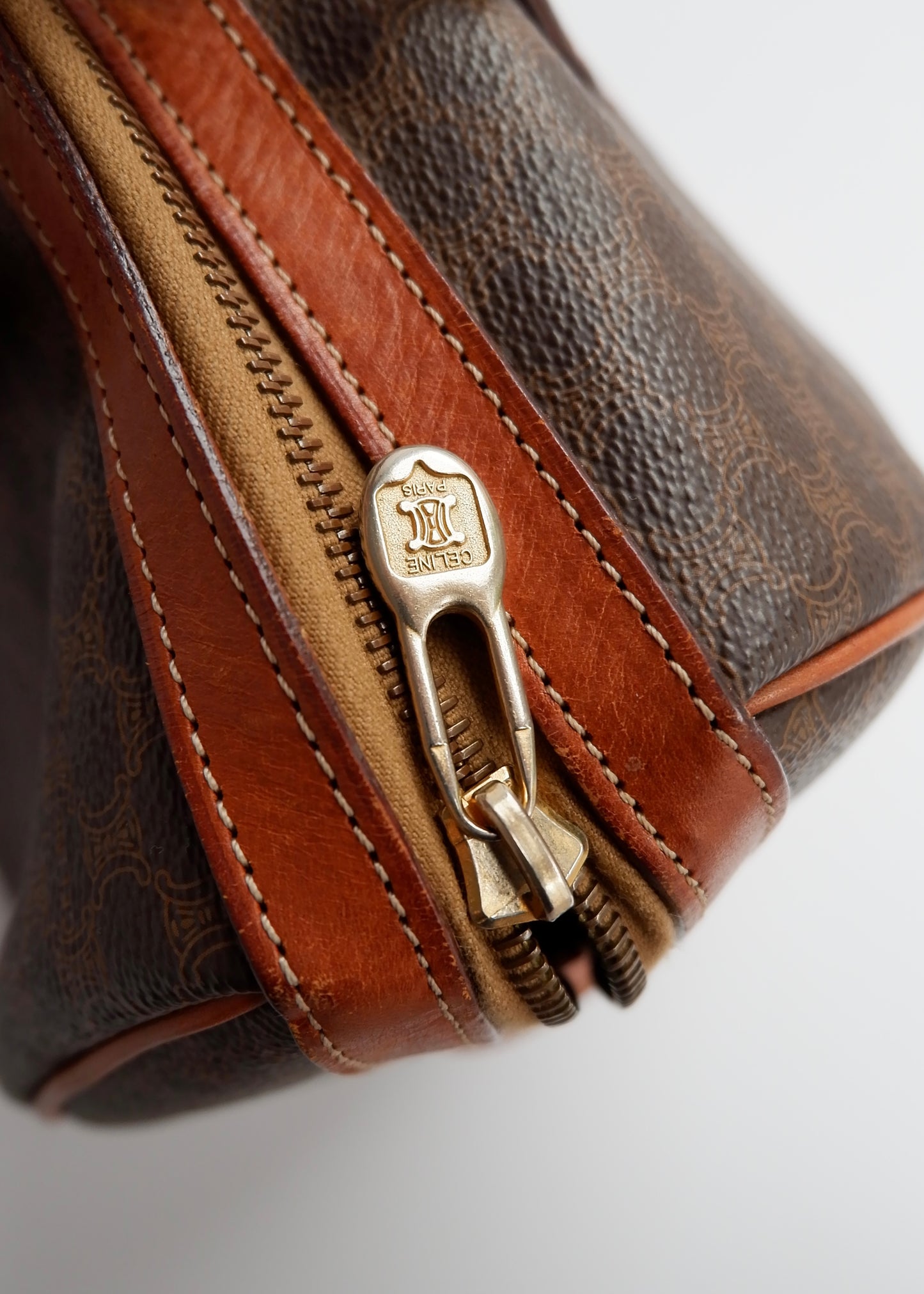 Authentic Preowned Vintage Celine Brown Macadam Boston Bag