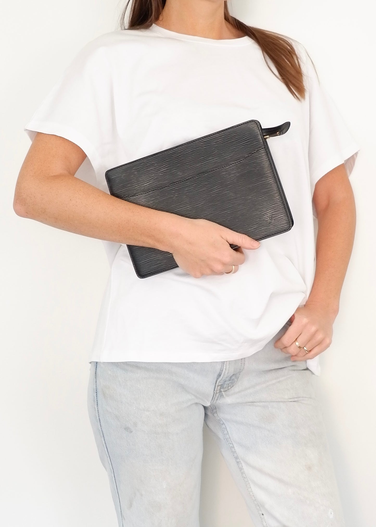 Authentic Preowned Louis Vuitton Black Epi Clutch