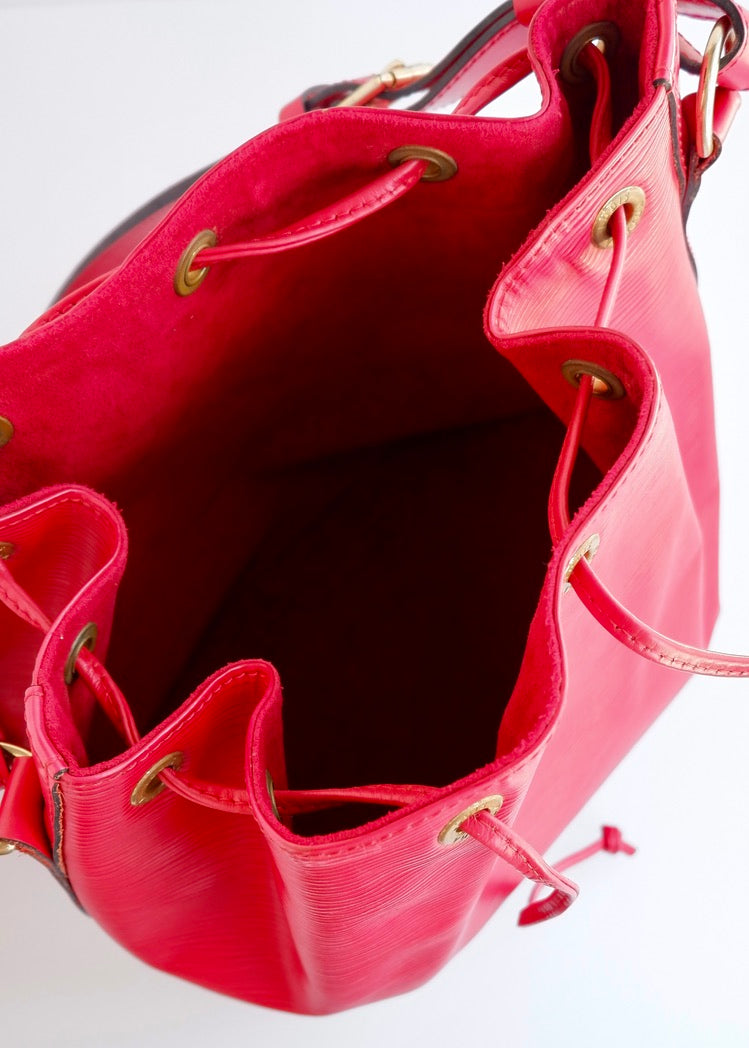 Authentic Preowned Louis Vuitton Red Epi Leather Noe GM Shoulder Bag