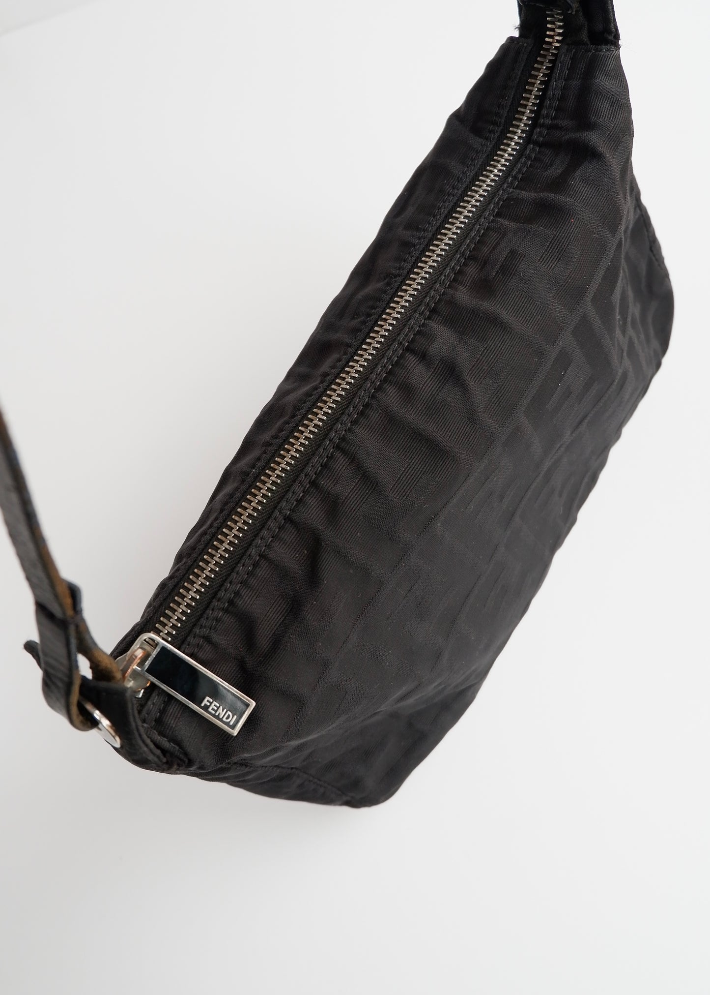 Authentic Preowned Fendi Black Zucca Canvas Shoulder Bag