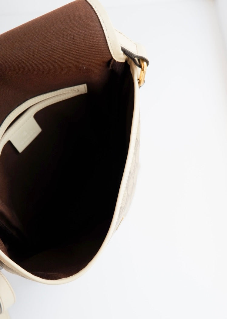 Authentic Preowned Gucci White GG Canvas Crossbody Bag