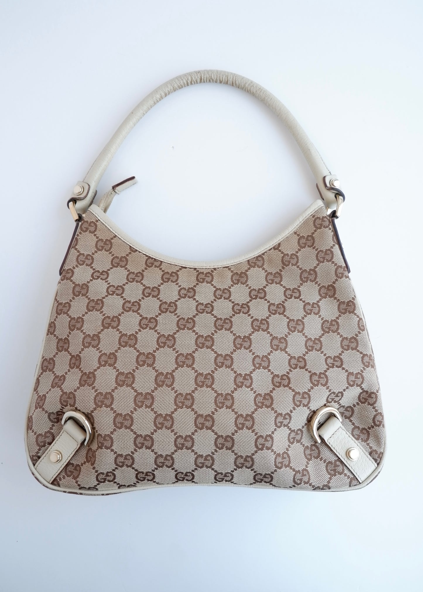 Authentic Preowned Gucci White GG Canvas Shoulder Bag