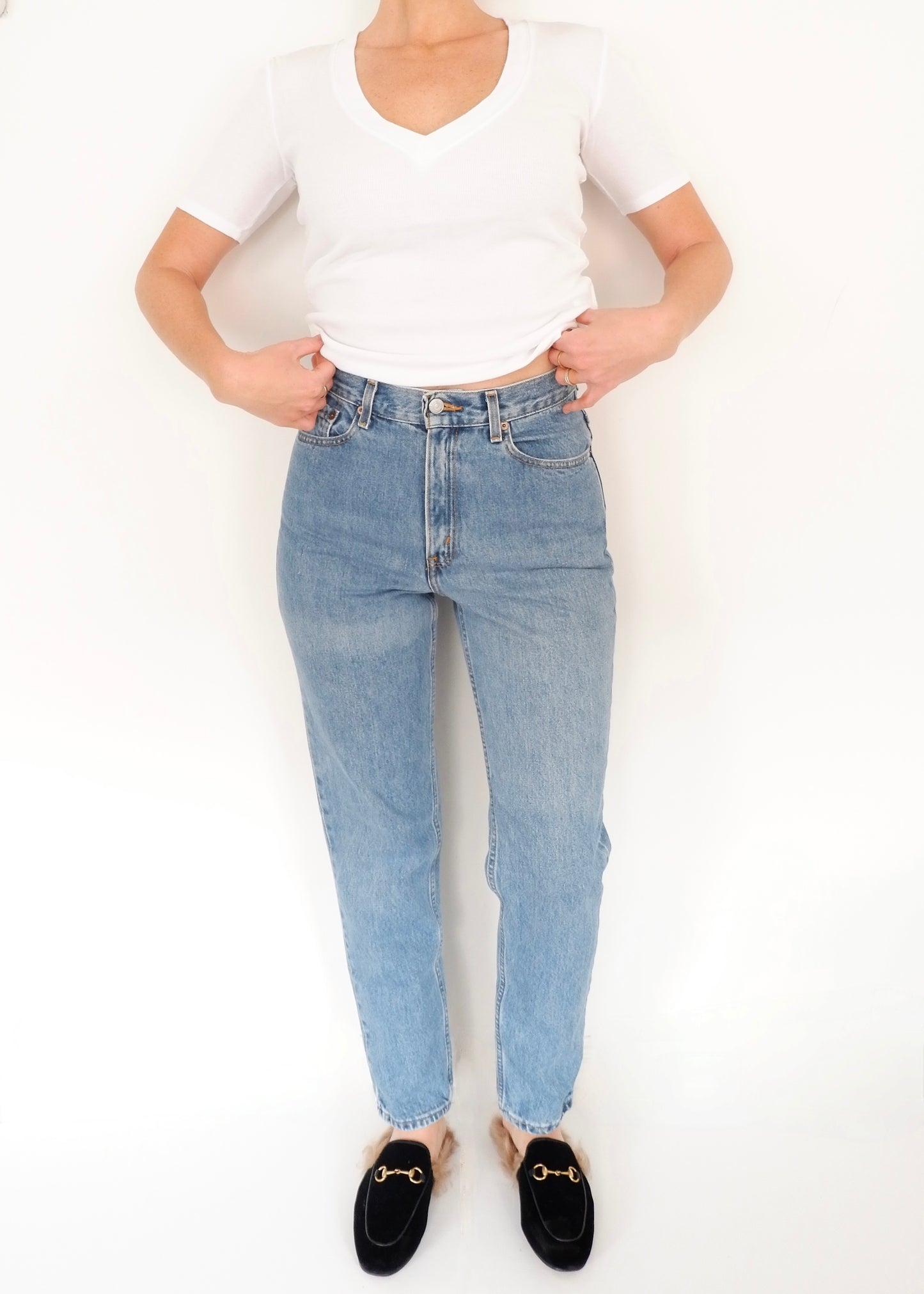 Levis Vintage 512 Medium Light Wash High Waist Jeans - 26