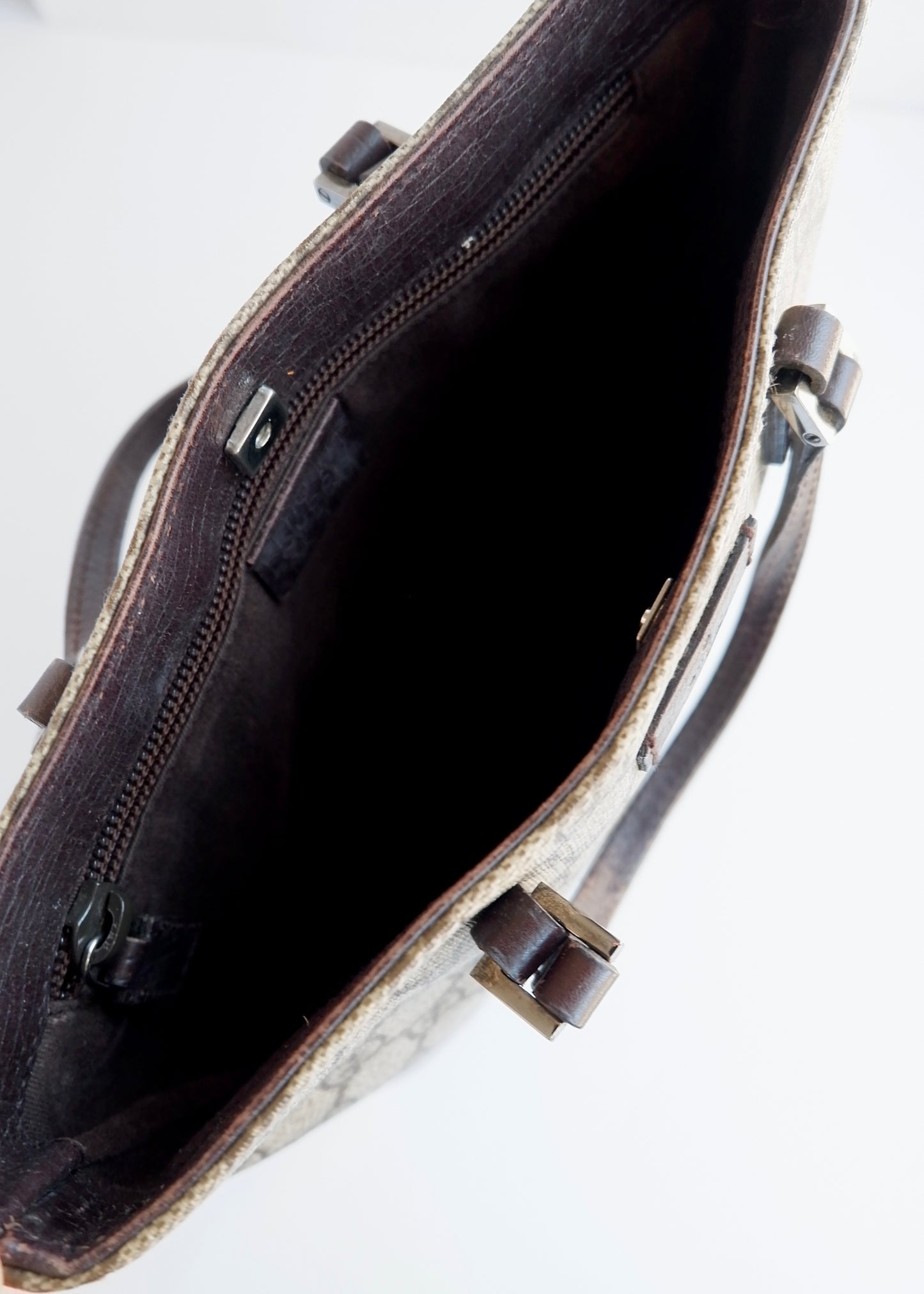 Authentic Preowned Gucci Brown GG Canvas Top Handle Handbag