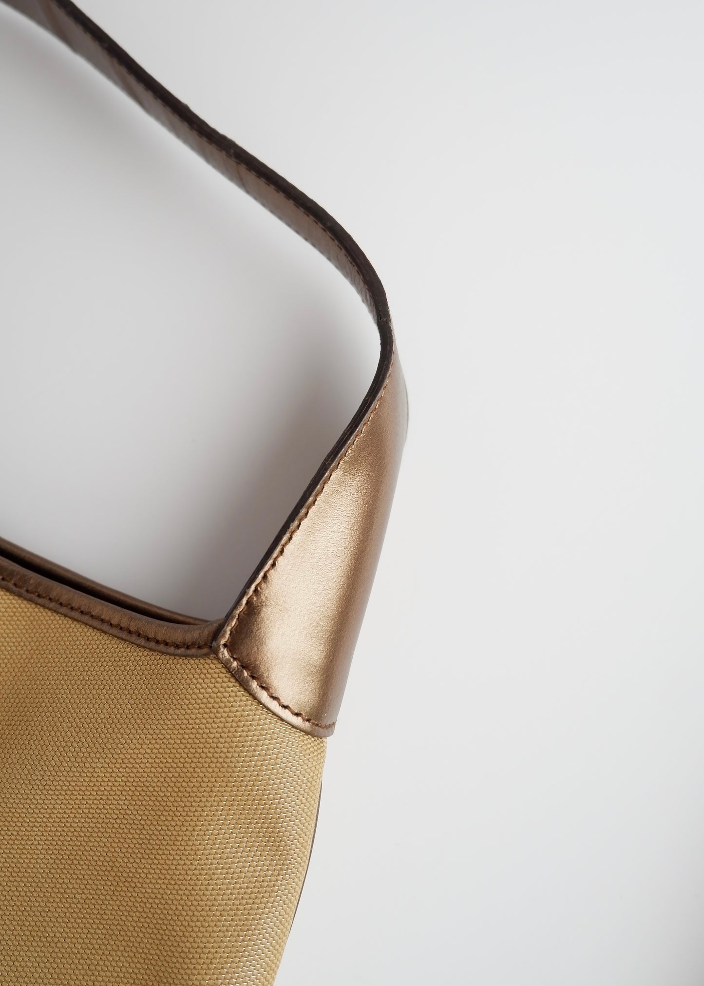 Authentic Preowned Gucci Gold/ Beige Canvas Leather Jackie Bag