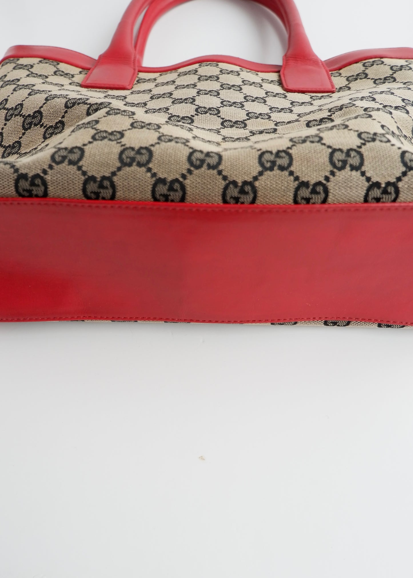 Authentic Preowned Gucci GG Canvas Red/ Navy Shoulder Bag