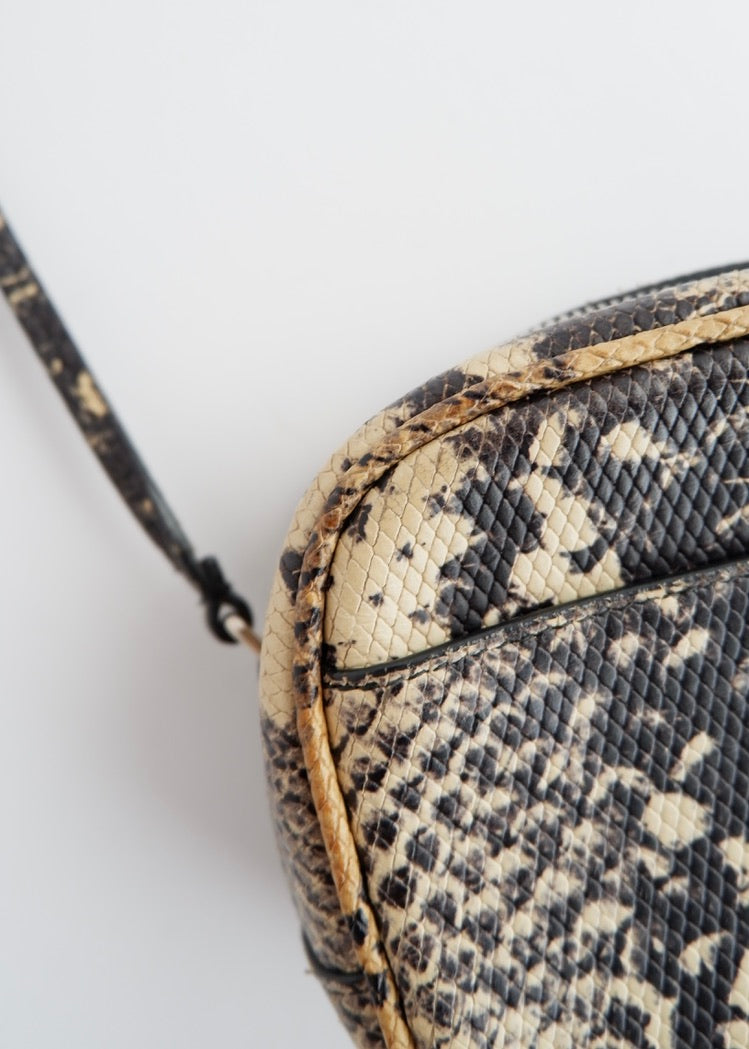 Authentic Preowned Saint Laurent YSL Python Print Small Tassel Crossbody Bag