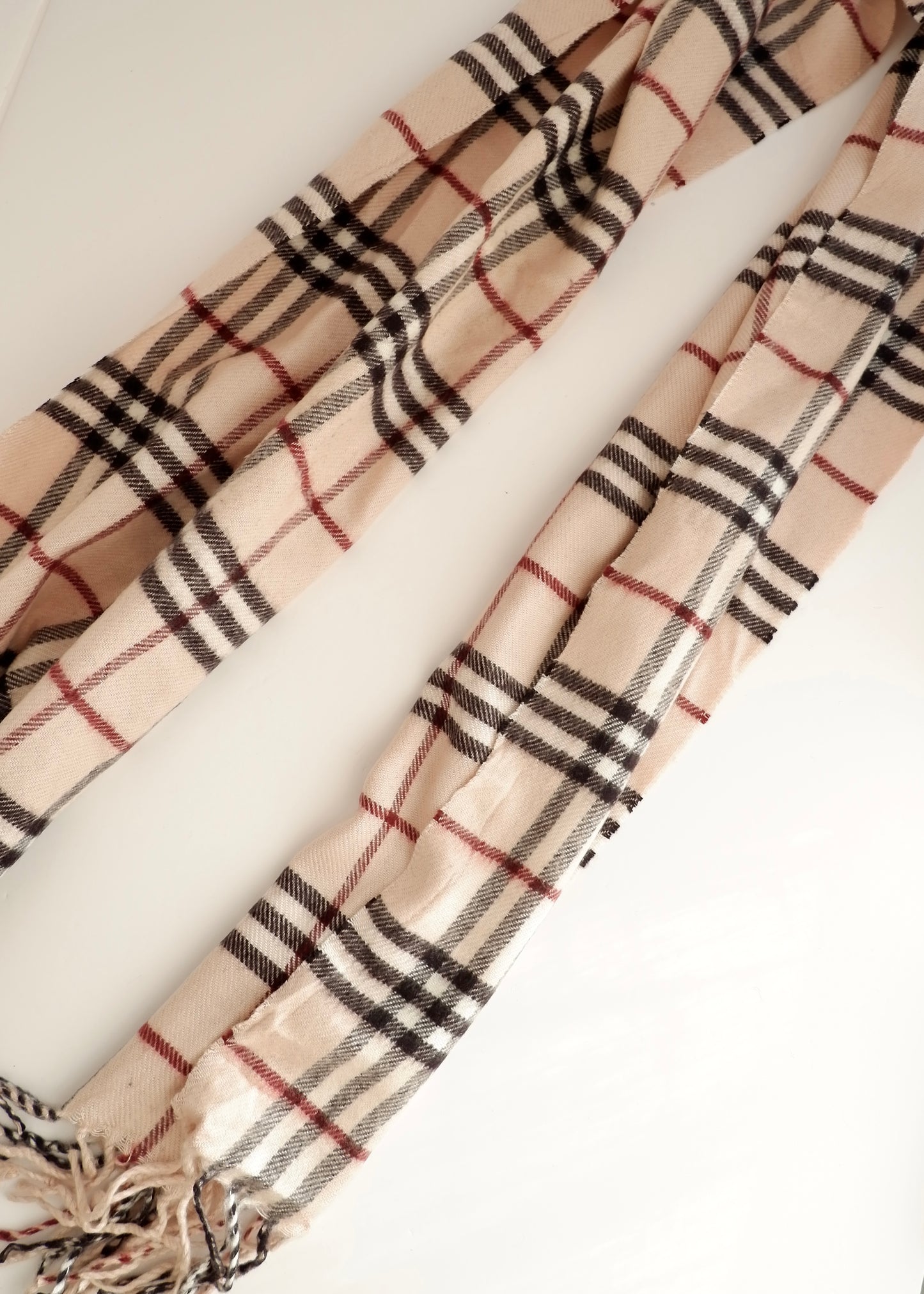 Authentic Preowned Burberry Check Beige Wool Scarf