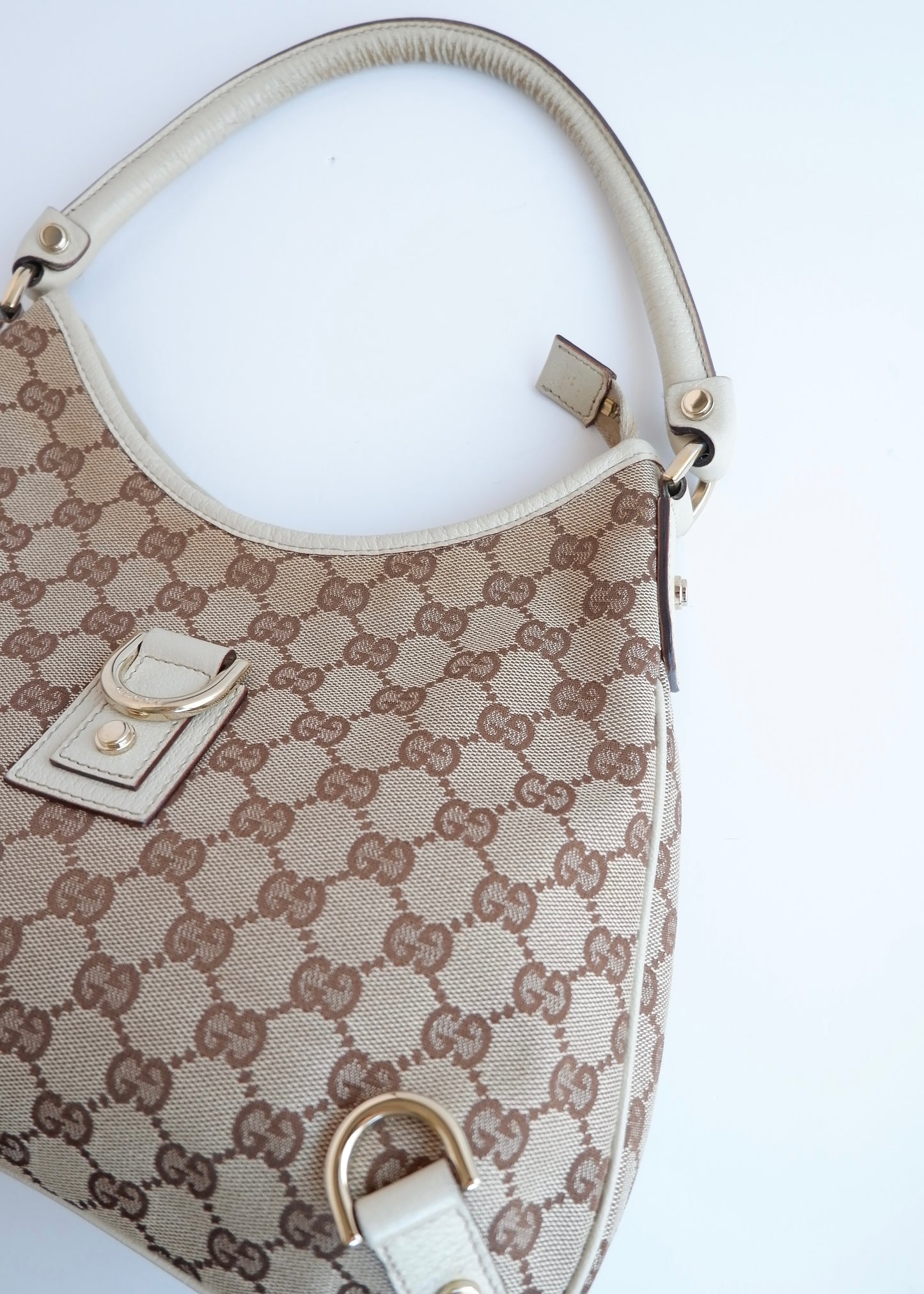 Authentic Preowned Gucci White GG Canvas Shoulder Bag