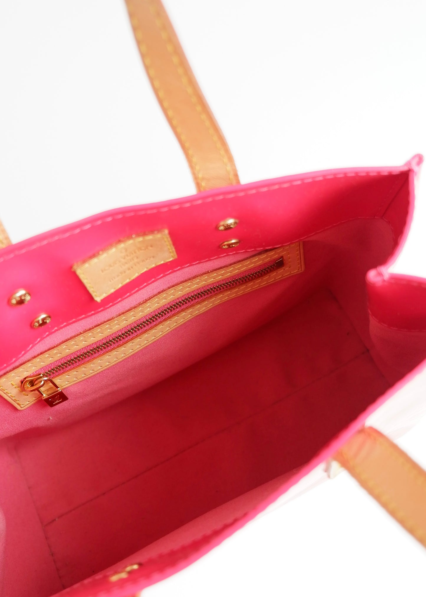 Authentic Preowned Louis Vuitton Monogram Framboise Vernis Reade Handbag