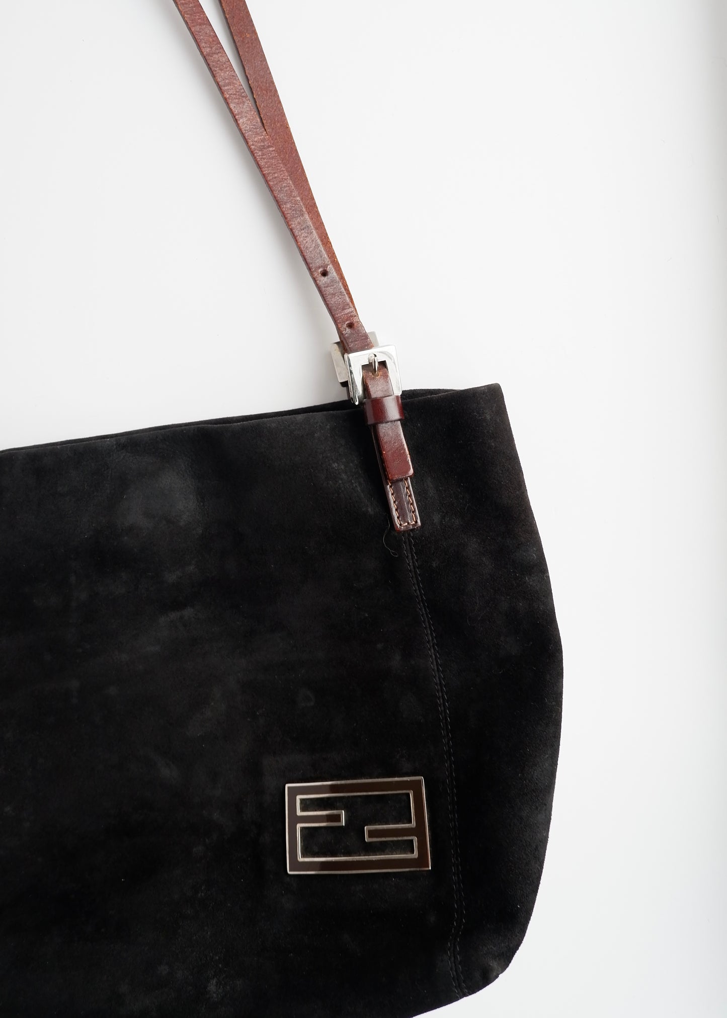 Authentic Preowned Fendi Black Suede Shoulder Bag