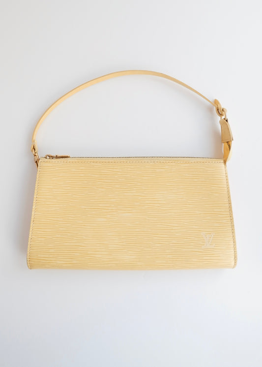 Authentic Preowned Louis Vuitton Beige Epi Leather Pochette Shoulder Bag