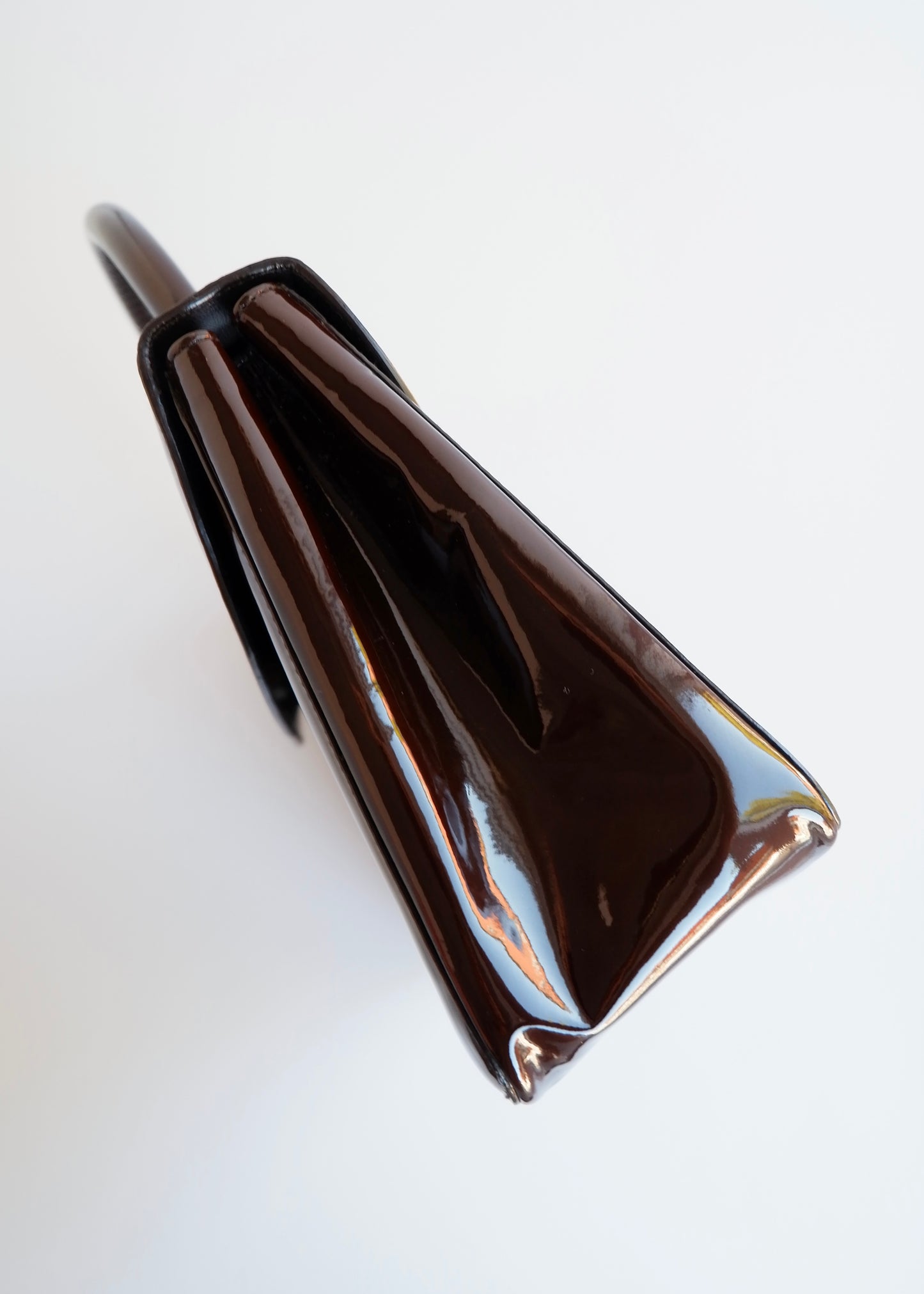 Authentic Preowned Prada Brown Patent Leather Top Handle Bag