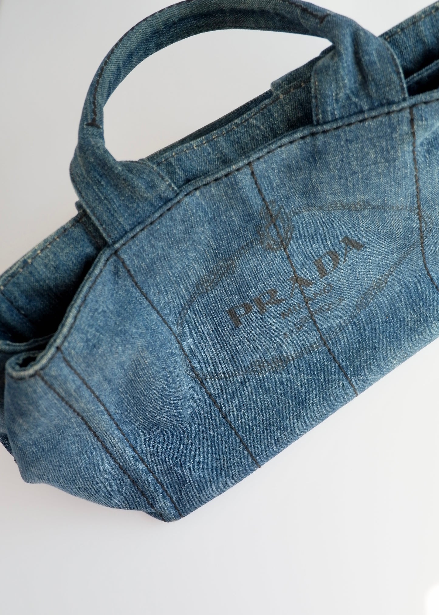 Authentic Preowned Prada Navy Denim Canapa Tote Bag
