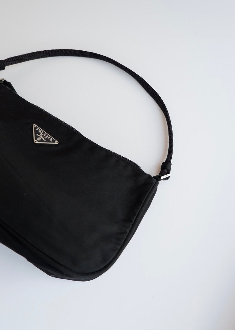 Authentic Preowned Prada Black Nylon Pochette Shoulder Bag
