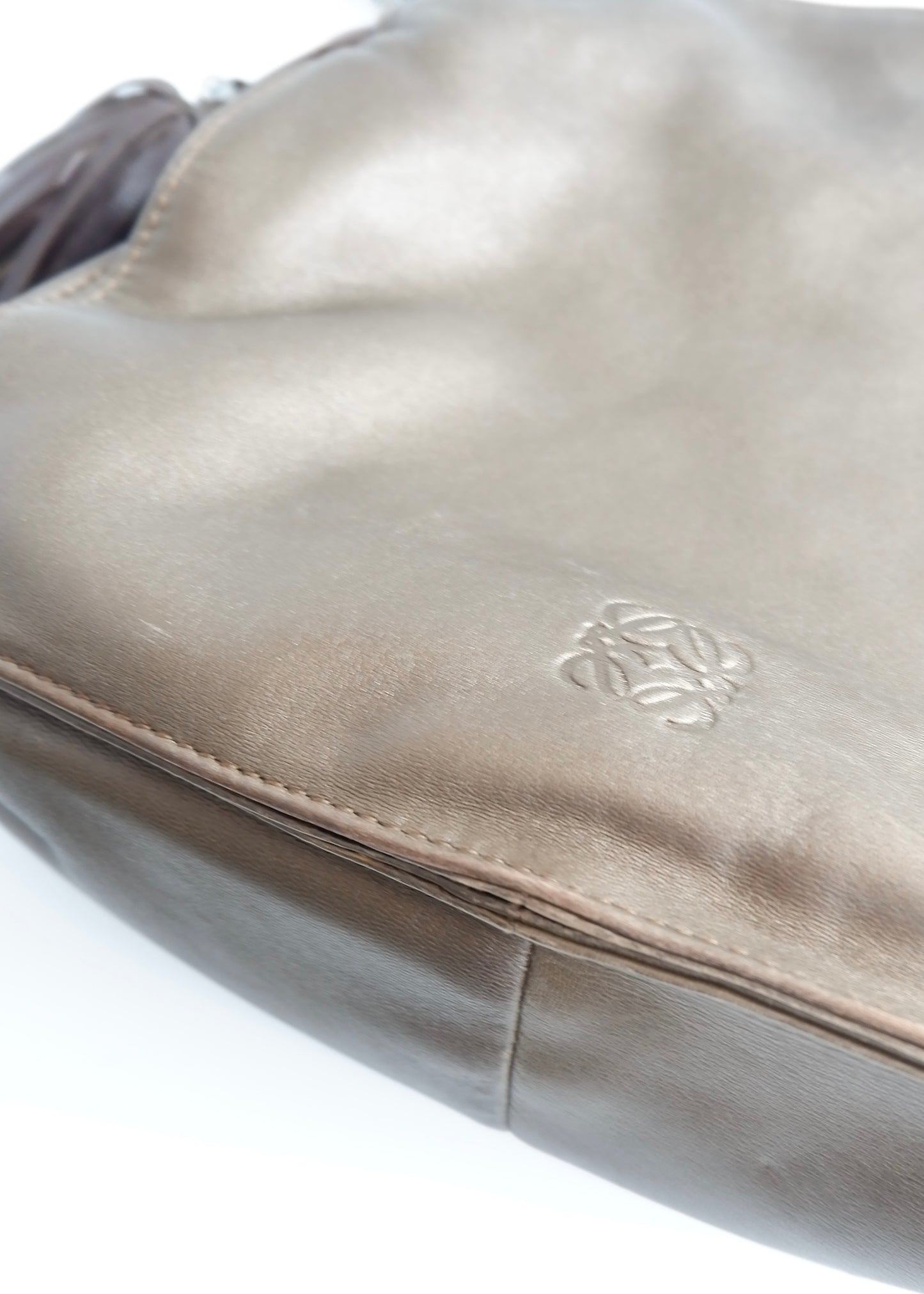 Authentic Preowned Vintage Loewe Bronze Leather Flamingo Bag