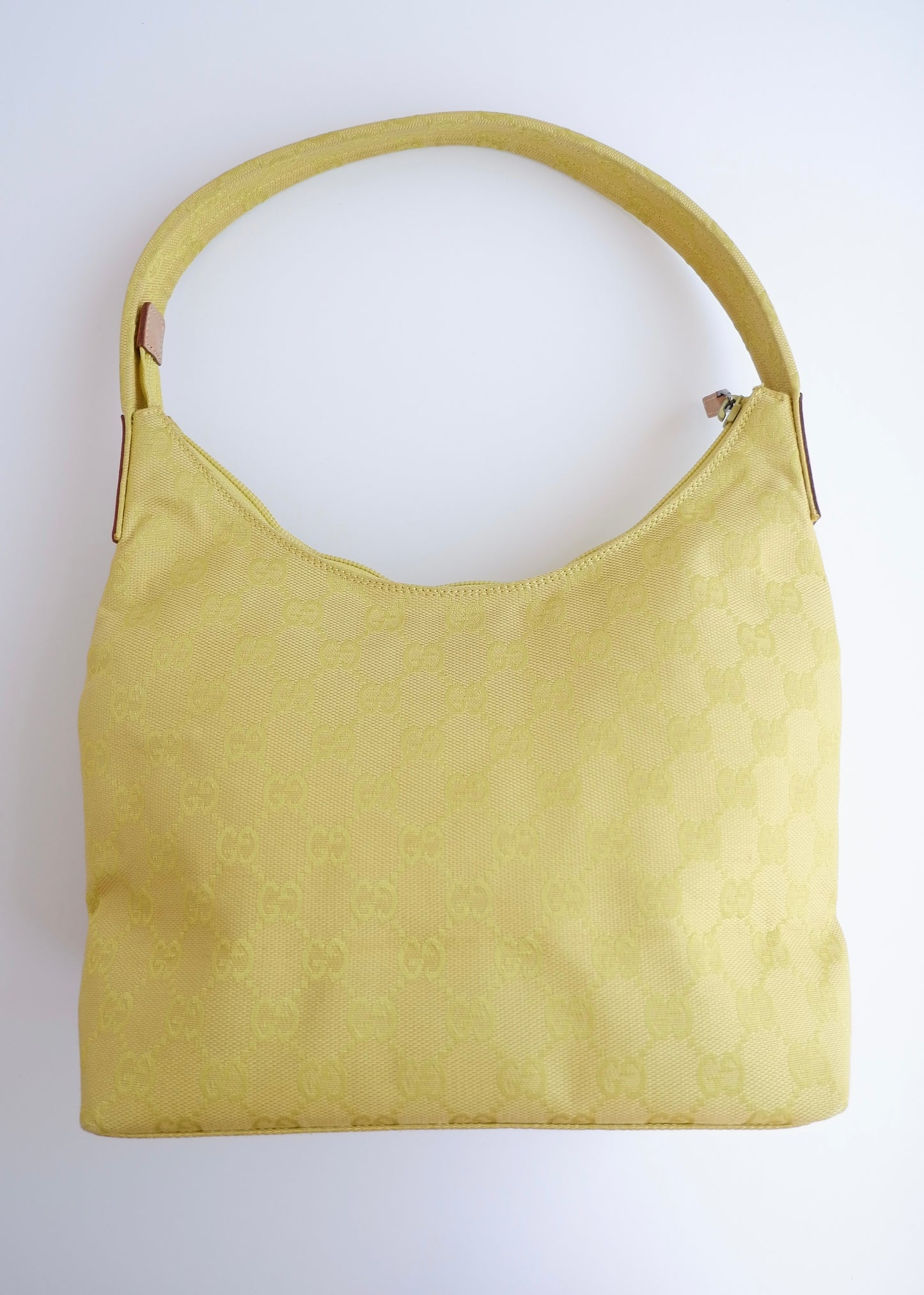 Authentic Preowned Gucci GG Canvas Neon Green Shoulder Bag